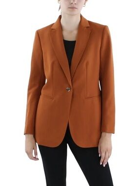 Ann Klein Rust Single-Button Blazer Jacket